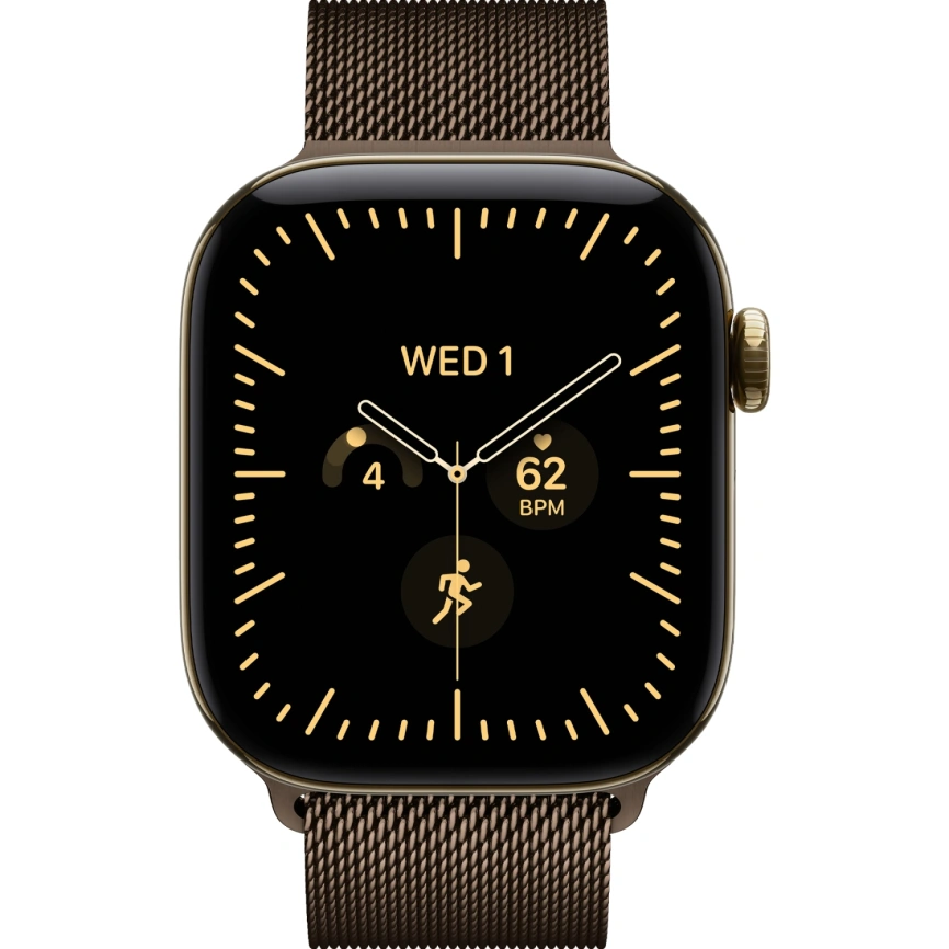 Смарт-часы Apple Watch Series 12 46mm Radiant Gold Titanium Case with Dark Bronze Milanese Loop S/M фото 3