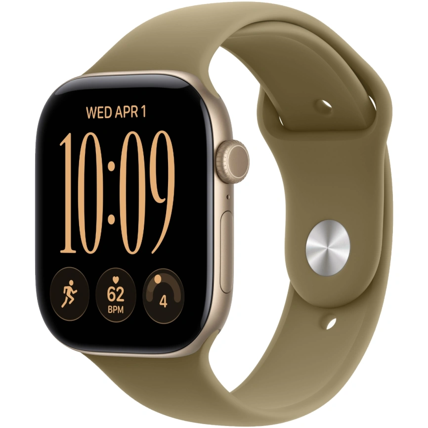 Смарт-часы Apple Watch Series 12 46mm Light Gold Aluminum Case with Olive Sport Band S/M фото 1