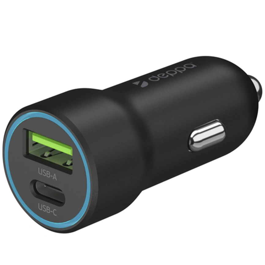 Автомобильное зарядное устройство Deppa 20W USB-A/USB-C 11298 Black фото 1