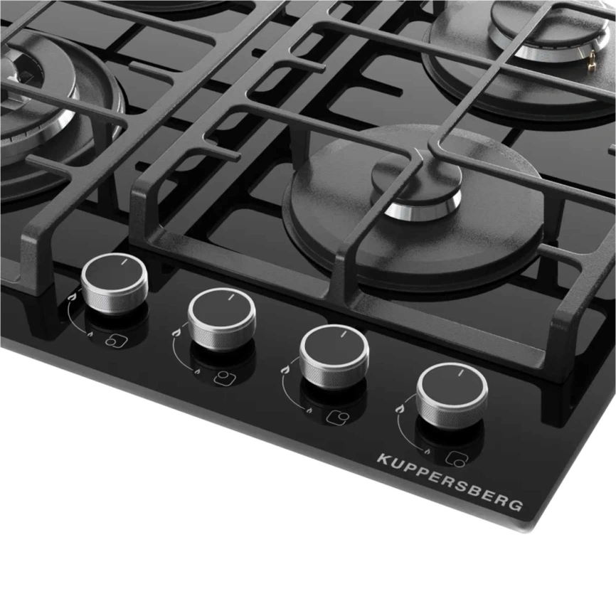 Газовая варочная панель Kuppersberg TG 62 B Black Glass фото 3
