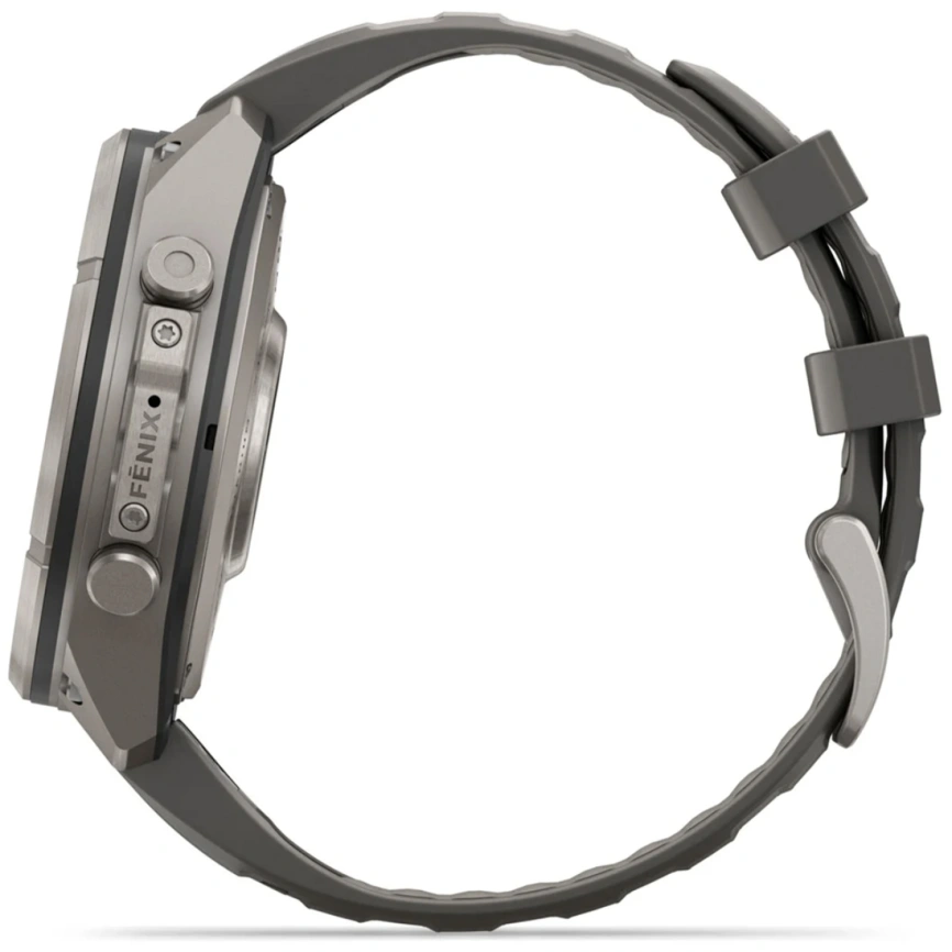 Смарт-часы Garmin Fenix 9 Pro 47mm Solar (010-04338-01) Titanium with Pebble Gray/Silver Gray Silicone Band (inReach) фото 4