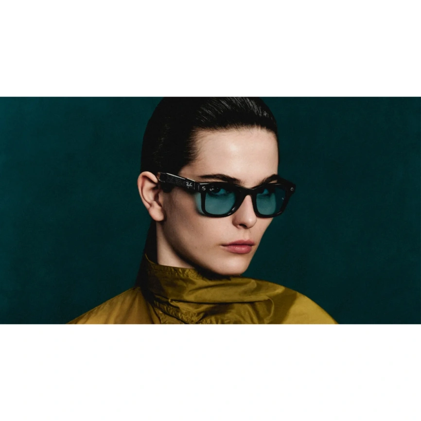 Умные очки Ray-Ban Wayfarer (Gen 3) Transparent Black Large Transitions Aquamarine фото 8