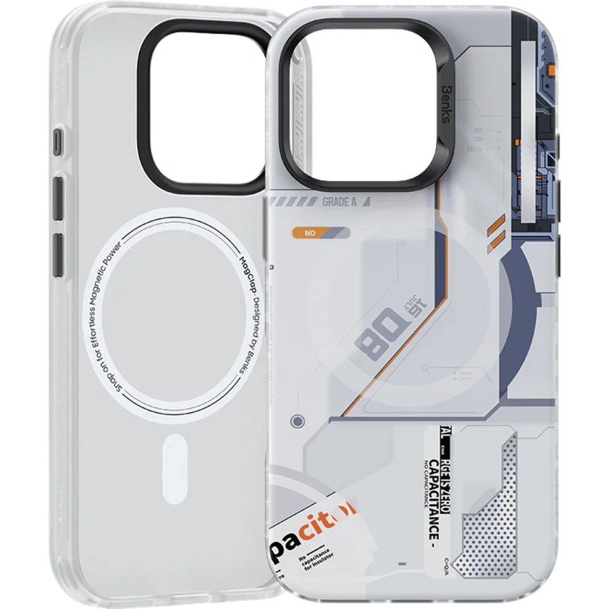 Чехол Benks Magnetic Perspective-Mecha Case with MagSafe для iPhone 16 Pro Max White фото 3
