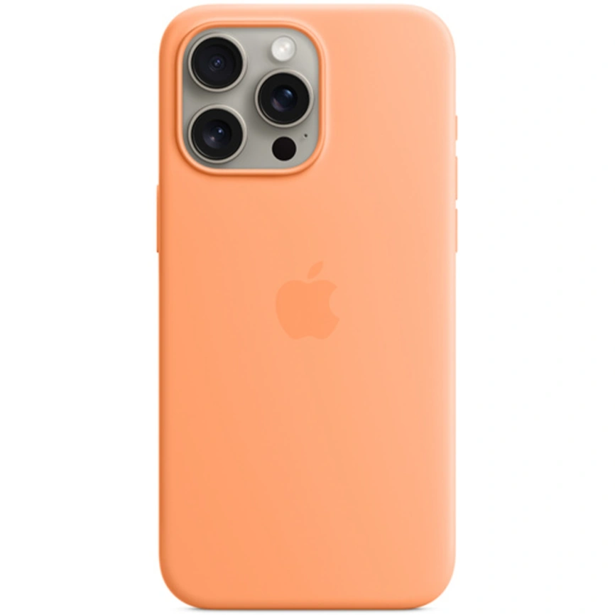 Силиконовый чехол Apple MagSafe для iPhone 15 Pro Orange Sorbet фото 1
