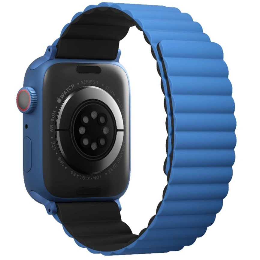 Ремешок Uniq Revix reversible Magnetic для Apple Watch 44/45/49 Blue/Black фото 8