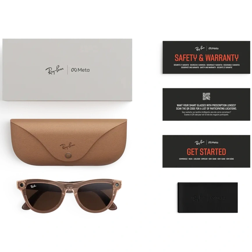 Умные очки Ray-Ban Skyler (Gen 2) Shiny Transparent Peach Standard Clear Brown Transitions фото 6