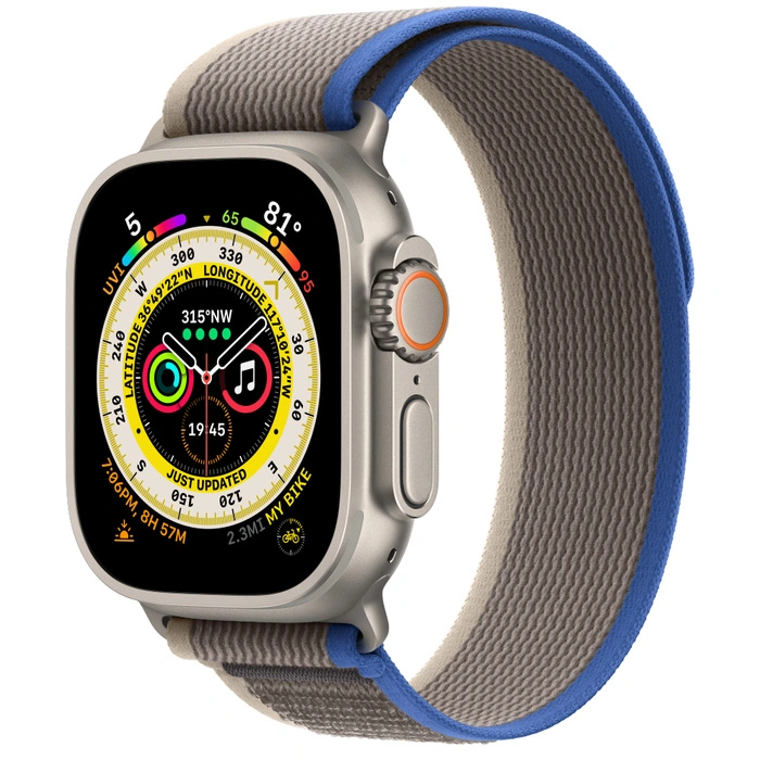 Смарт-часы Apple Watch Ultra GPS + Cellular 49mm Titanium Case with Blue/Gray Trail Loop S/M фото 1