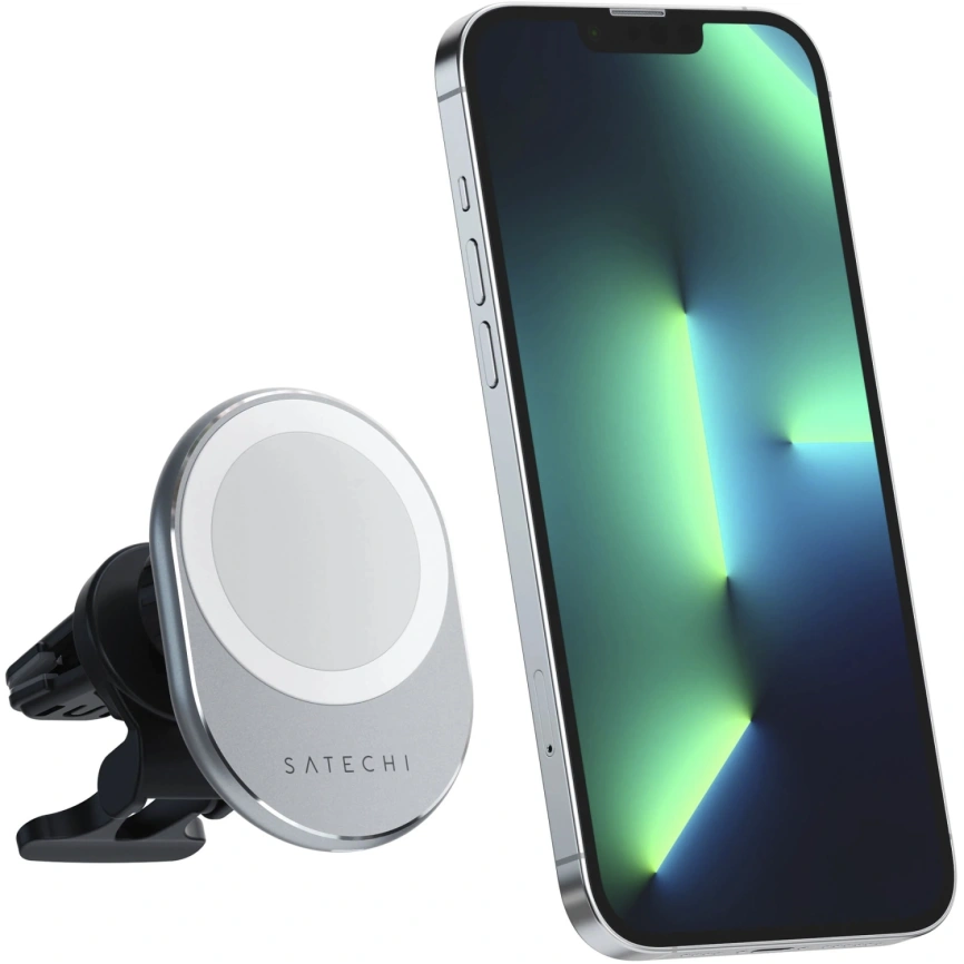 Автомобильный держатель Satechi Magnetic Wireless Car Charger Space Gray фото 2