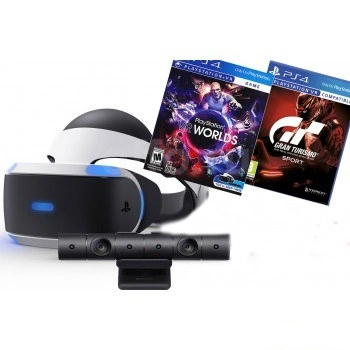 Шлем виртуальной реальности Sony PlayStation VR + PlayStation Camera v.2 + Gran Turismo SPORT + VR Worlds фото 1