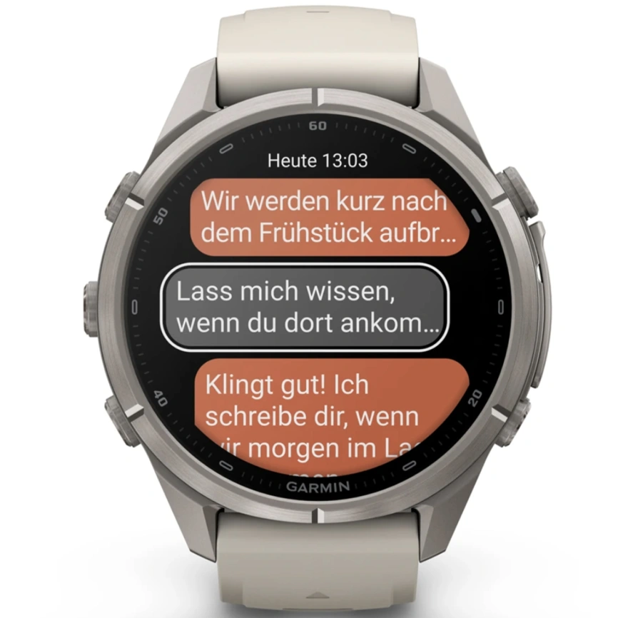 Смарт-часы Garmin Fenix 9 Pro 43mm Amoled (010-04335-81) Titanium with Fog Gray/Dark Sandstone Silicone Band (inReach) фото 6