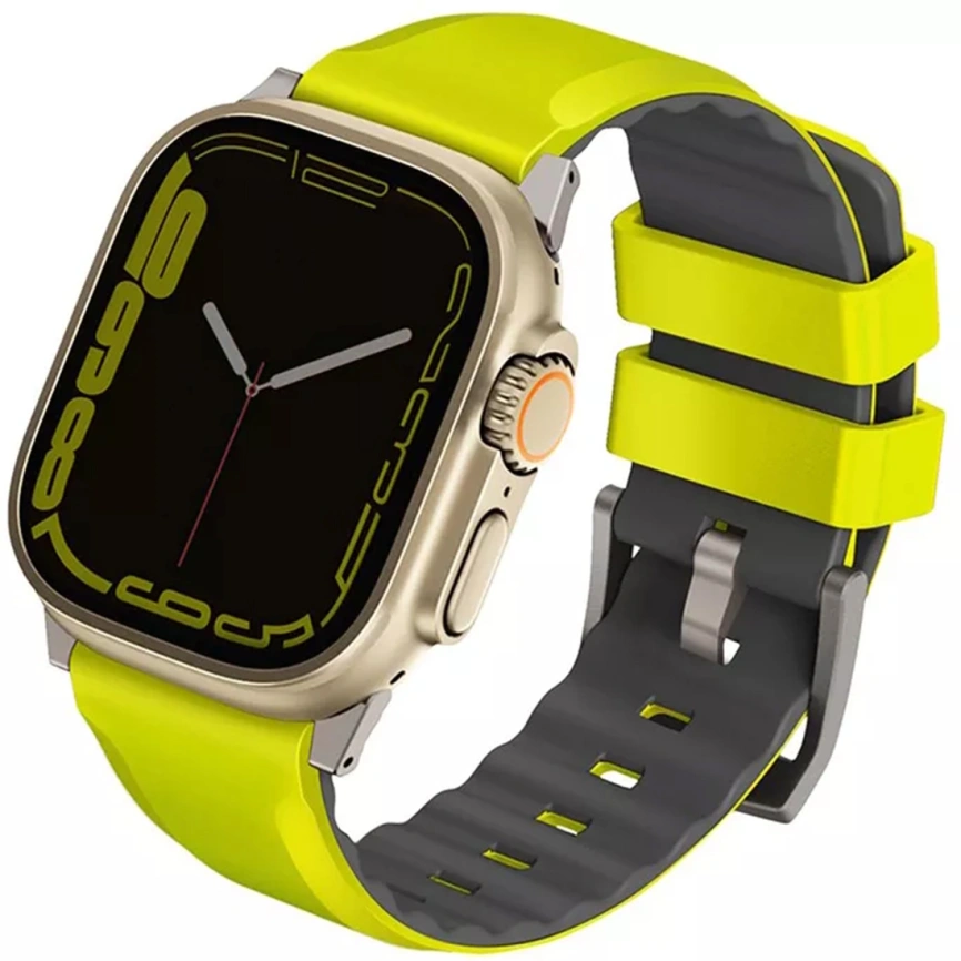 Ремешок Uniq Linus Airsoft Silicone 49mm Apple Watch Lime Green (49MM-LINUSLGRN) фото 1