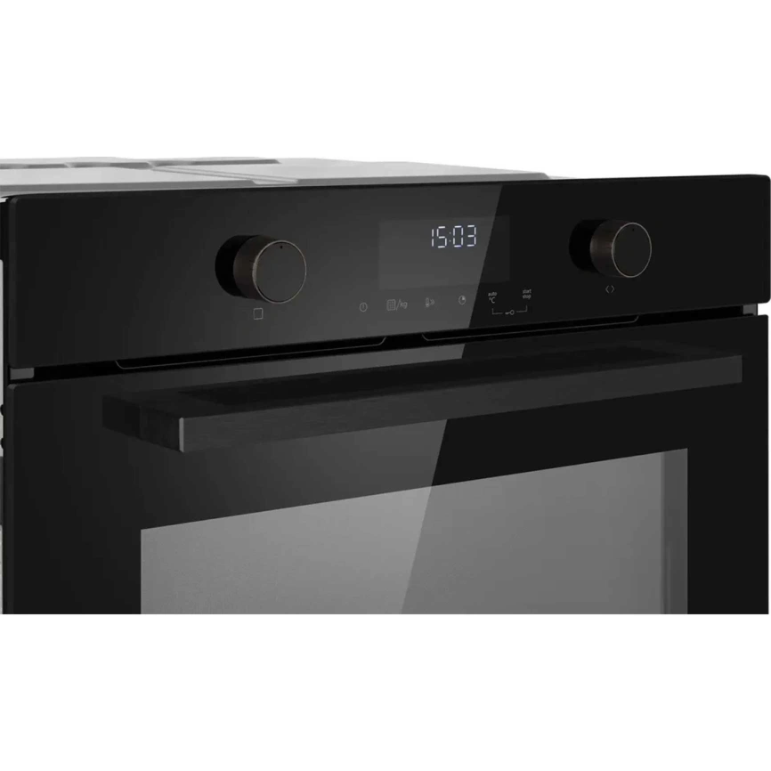Встраиваемый компактный духовой шкаф с СВЧ Weissgauff OE 4551 DB Black Edition Black фото 5