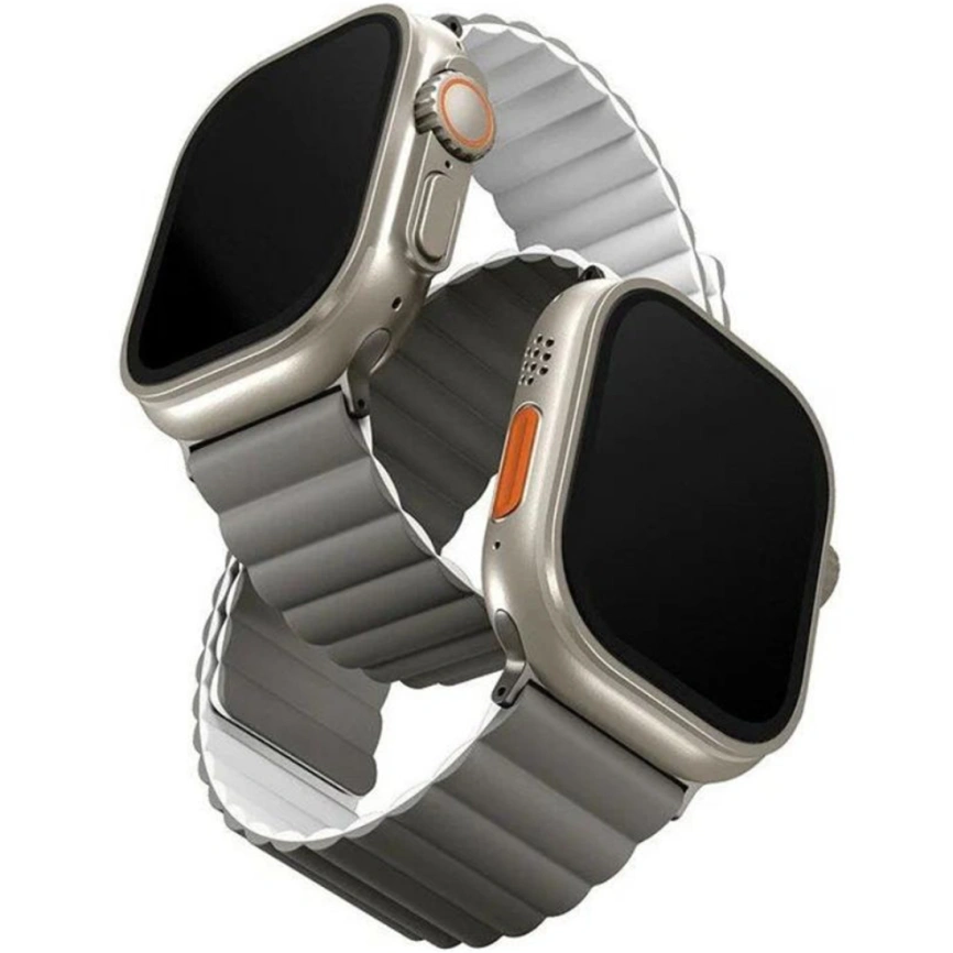 Ремешок Uniq Revix reversible Magnetic для Apple Watch 44/45/49 Grey/White фото 1