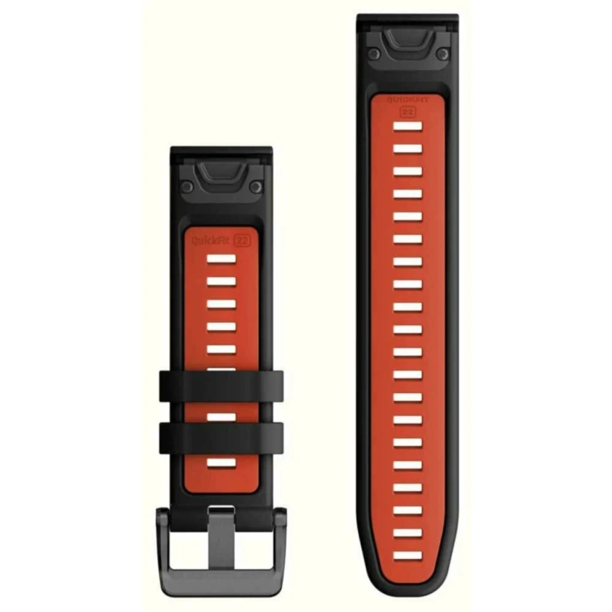 Ремешок Garmin QuickFit Silicone Watch Band (010-13280-06) 22mm Black/Flame Red фото 2