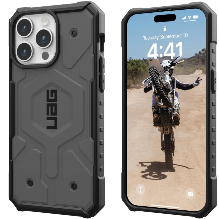 Чехол UAG с поддержкой MagSafe Pathfinder для iPhone 15 Pro Silver (114281113333) фото 5