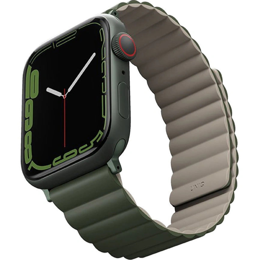 Ремешок Uniq Revix reversible Magnetic для Apple Watch 44/45/49 Green/Taupe фото 2