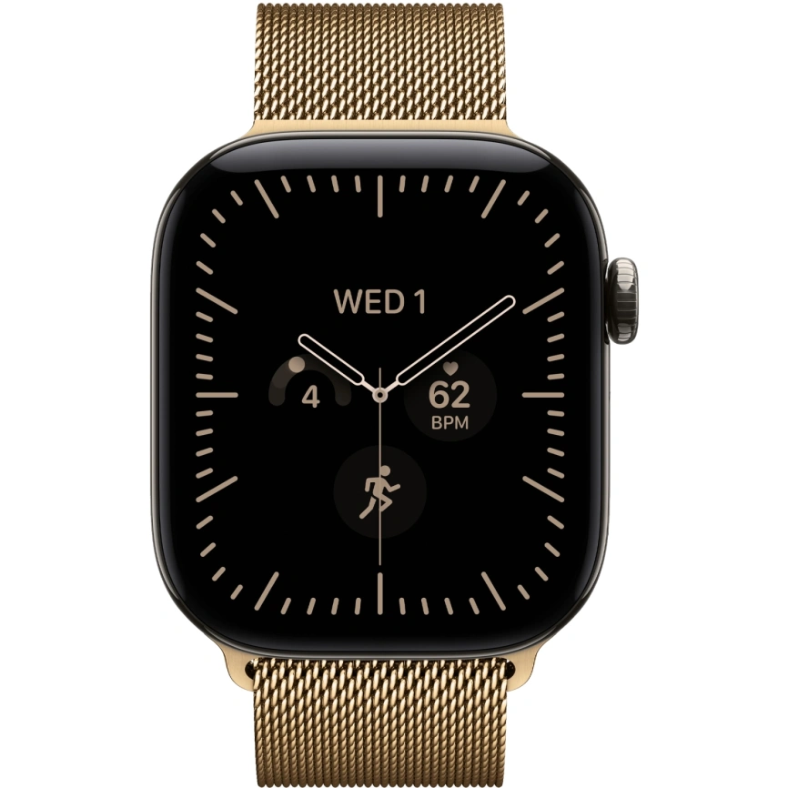 Смарт-часы Apple Watch Series 12 46mm Natural Titanium Case with Radiant Gold Milanese Loop S/M фото 3