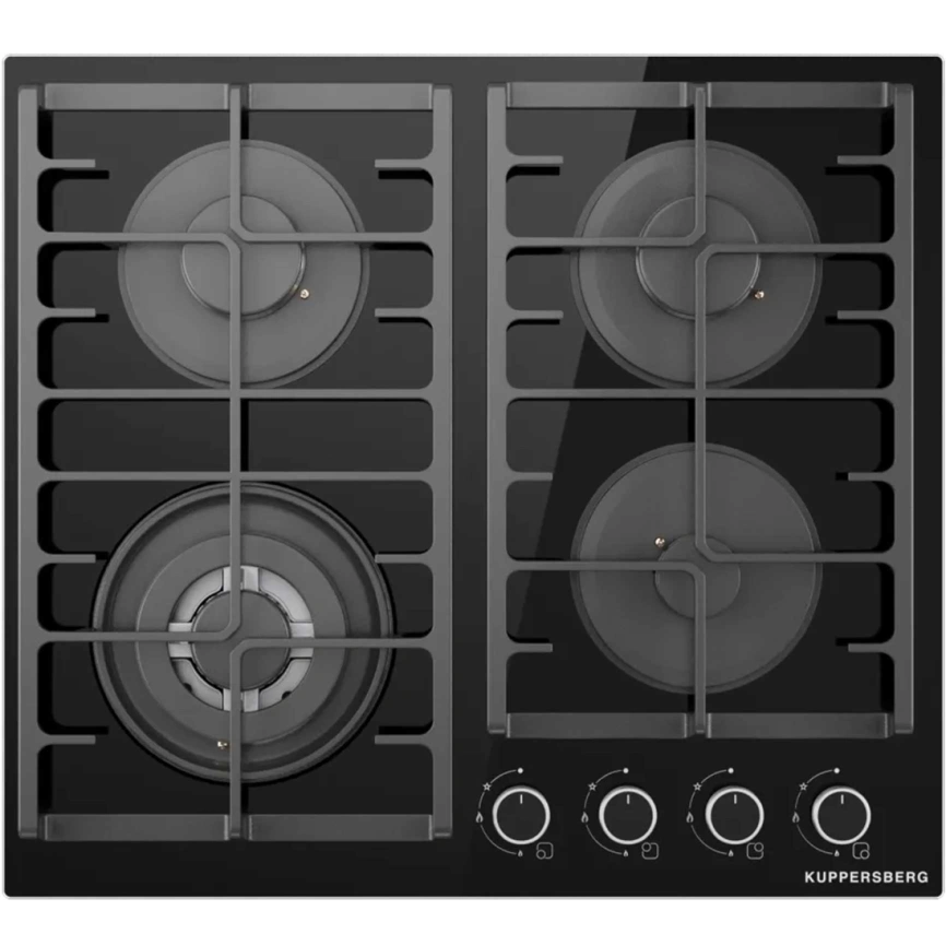 Газовая варочная панель Kuppersberg TG 62 B Black Glass фото 1