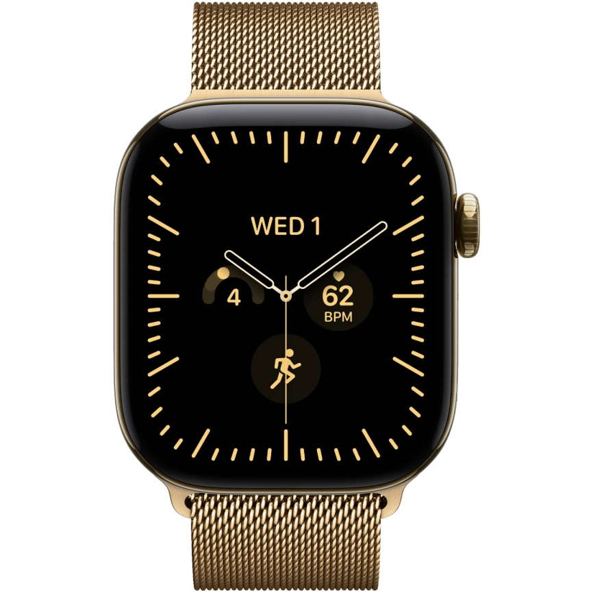 Смарт-часы Apple Watch Series 12 46mm Radiant Gold Titanium Case with Radiant Gold Milanese Loop S/M фото 3