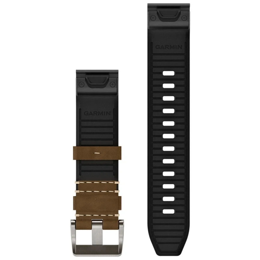 Ремешок Garmin Marq QuickFit Learther Watch Band (010-13225-07) 22mm Tundra/Black фото 2