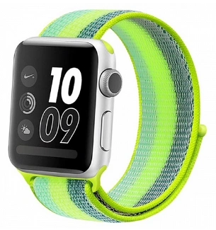 Ремешок Mokka Sport Loop для Apple Watch 42/44/45mm Green Stripe фото 1