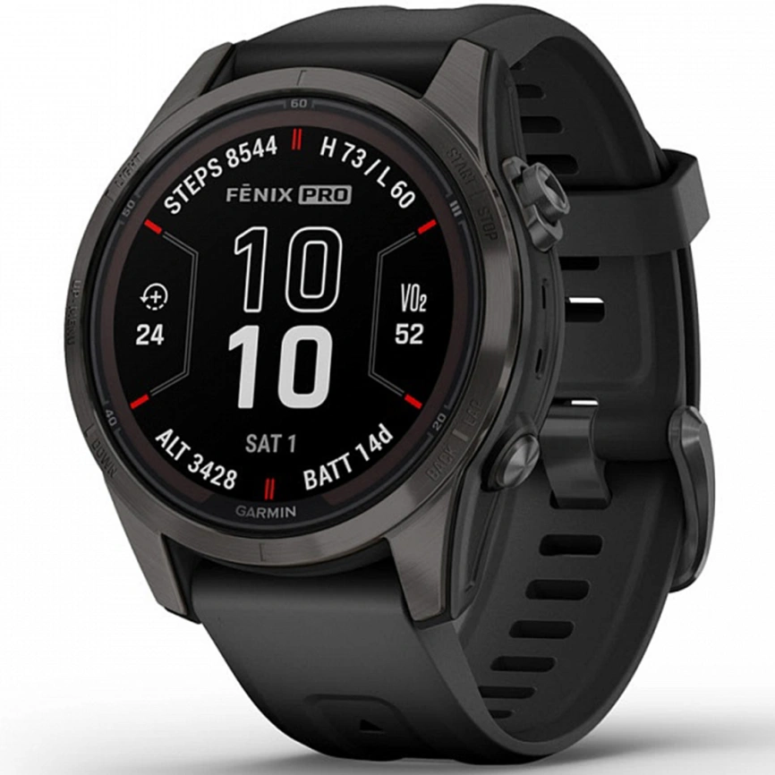 Умные часы Garmin Fenix 7S Pro Sapphire Solar Edition (010-02776-11) Black фото 1