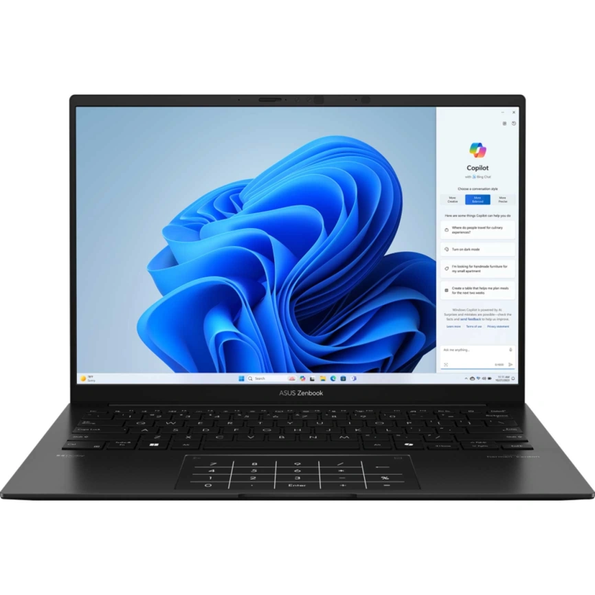 Ноутбук ASUS Zenbook 14 UM3406HA-QD081 14 OLED/ R7-8840HS/16GB/1TB SSD (90NB1271-M00550) Jade Black фото 2