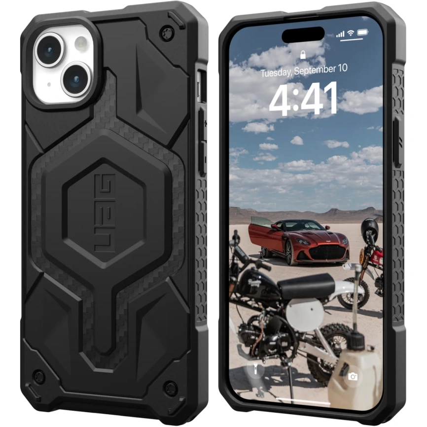 Чехол UAG с поддержкой MagSafe Monarch Pro для iPhone 15 Plus Carbon Fiber (114220114242) фото 2