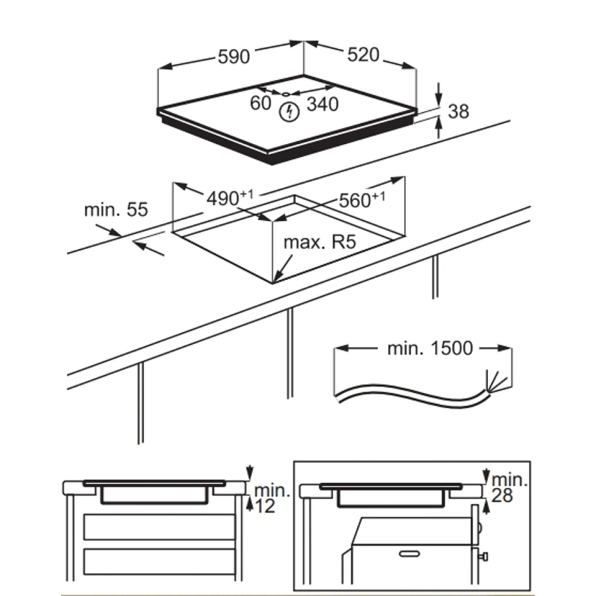 Электрическая варочная панель Electrolux EHF6232FOK Black фото 3
