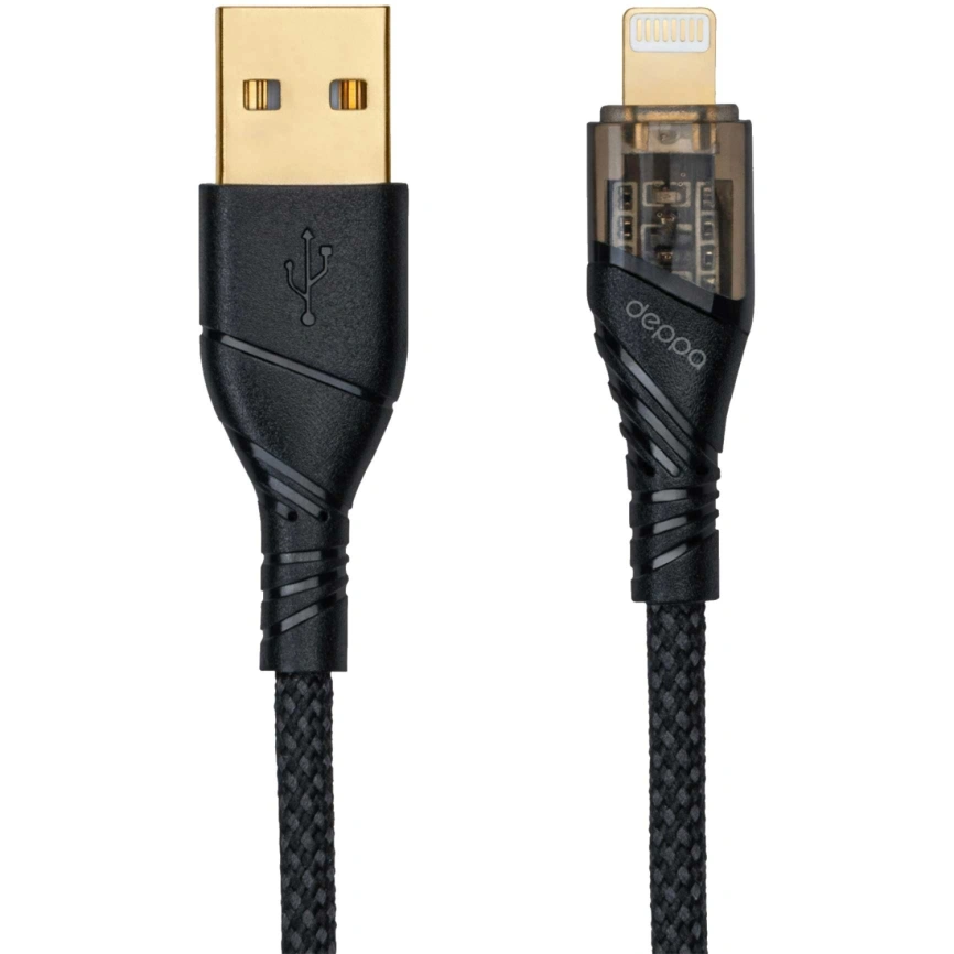 Кабель Deppa USB-A/Lightning 1m Black (72501) фото 1