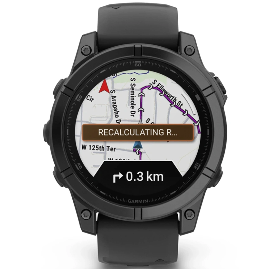 Смарт-часы Garmin Fenix E 47mm Amoled Slate Gray Steel With Black Silicone Band (010-03025-01) фото 6
