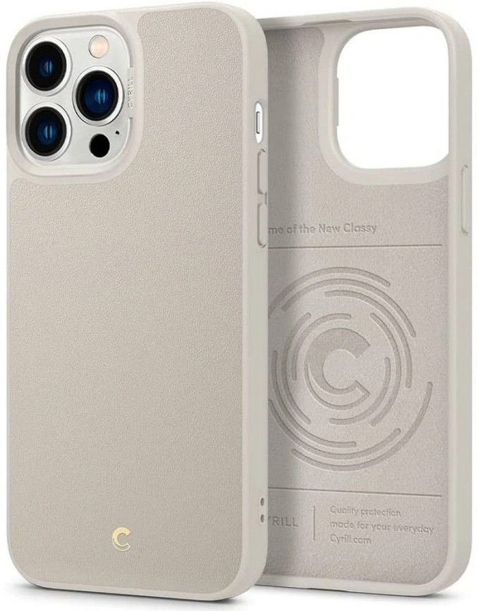 Чехол Spigen Cyrill Leather Brick для iPhone 13 Pro Max (ACS03174) Cream фото 1