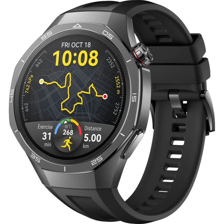 Смарт-часы Huawei Watch GT 5 Pro 46mm Black Fluoroelastomer (55020DGH) фото 1