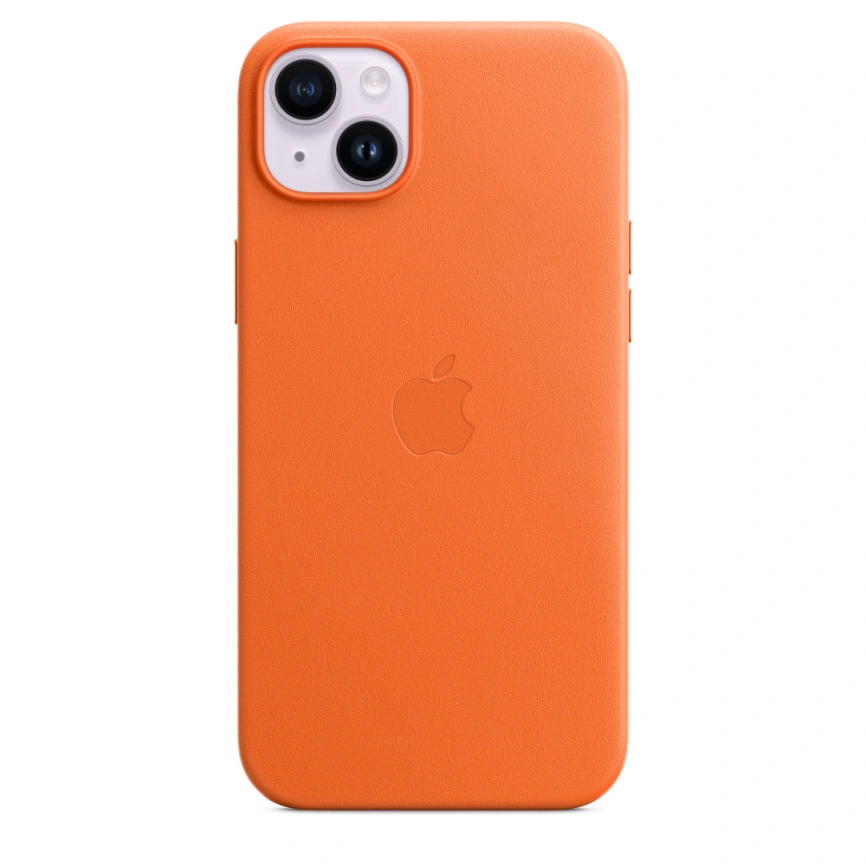 Кожаный чехол Apple MagSafe для iPhone 14 Orange фото 4