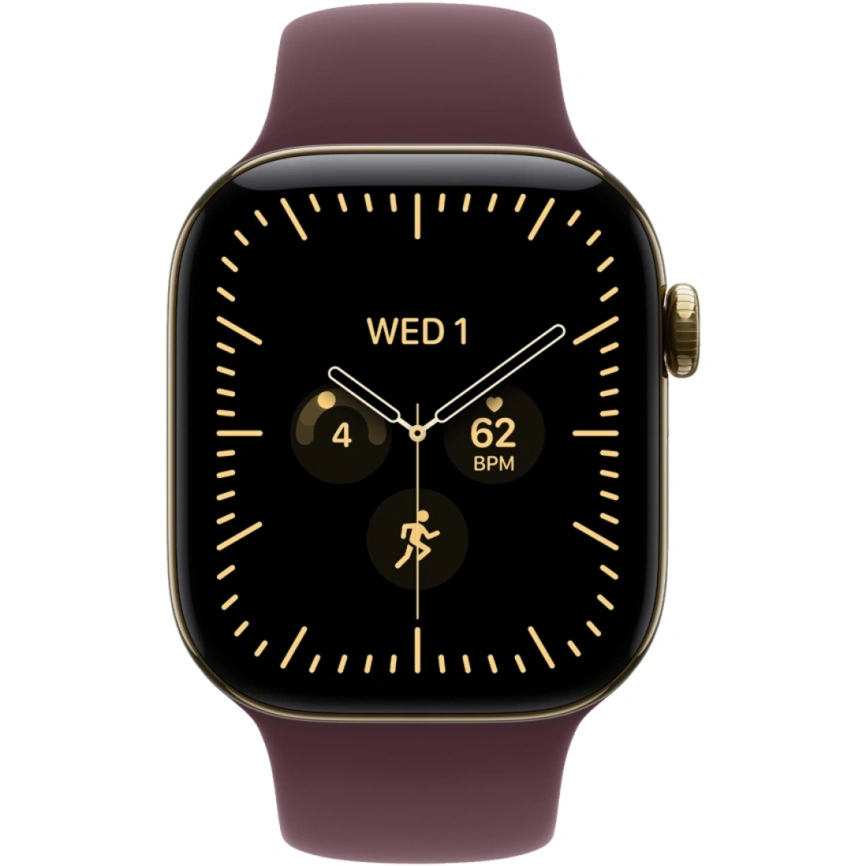 Смарт-часы Apple Watch Series 12 46mm Radiant Gold Titanium Case with Burgundy Sport Band M/L фото 3