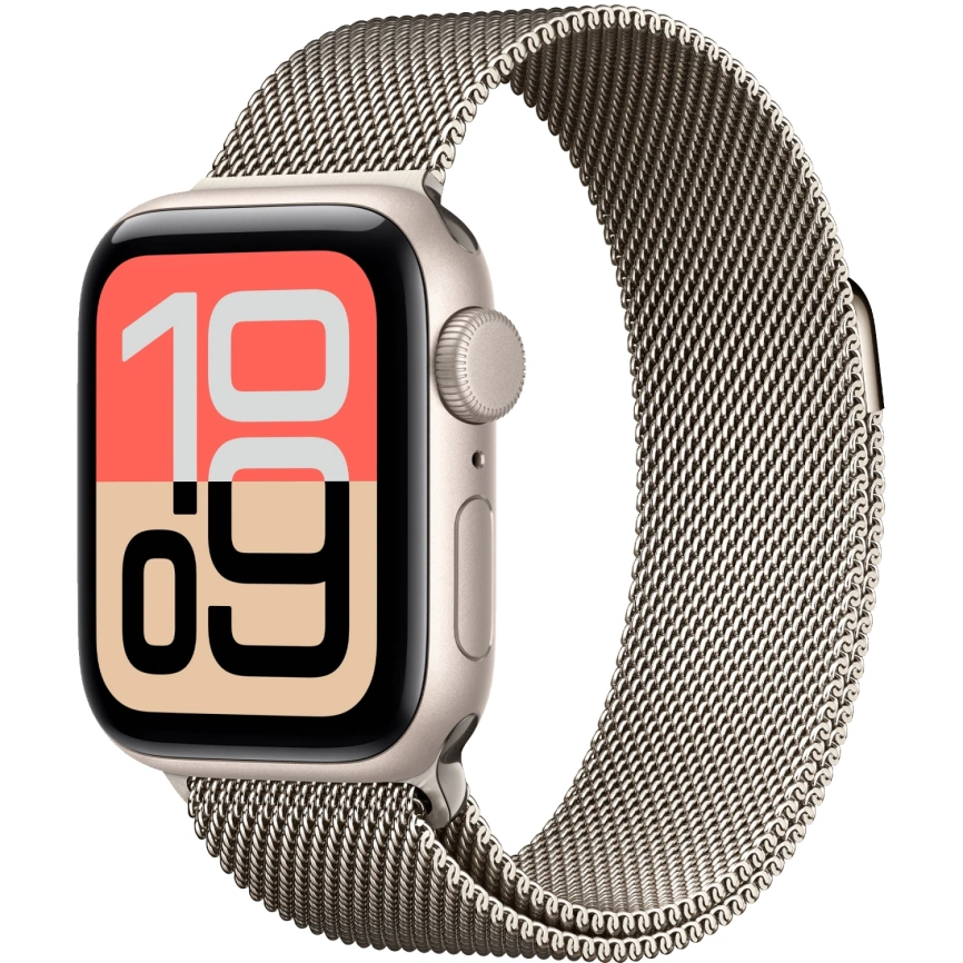 Смарт-часы Apple Watch SE (2025) 44mm Starlight Aluminum Case with Natural Milanese Loop фото 1