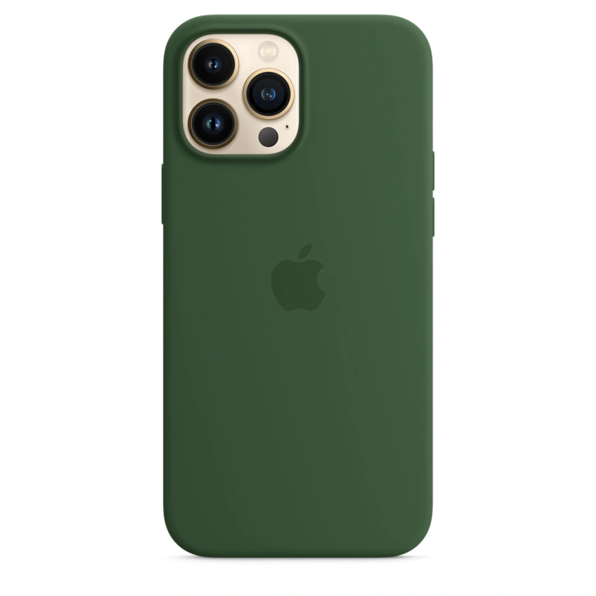 Силиконовый чехол Apple MagSafe для iPhone 13 Pro Max Зелёный клевер фото 3