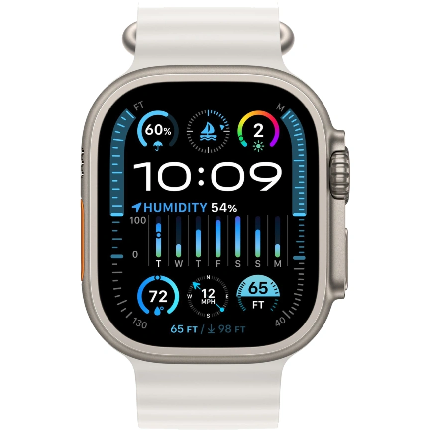 Смарт-часы Apple Watch Ultra 2 49mm Titanium Case with White Ocean Band фото 3