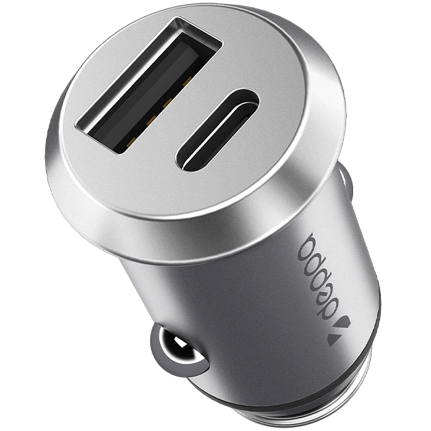 Автомобильное зарядное устройство Deppa 30W USB-A/USB-C 11212 Silver фото 1