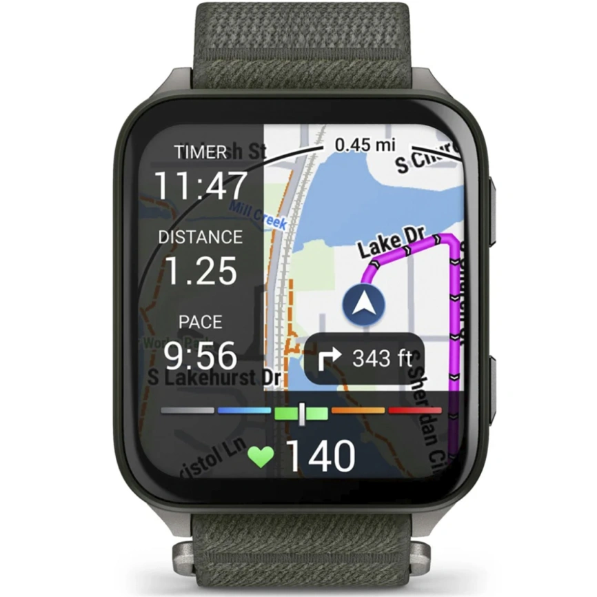 Смарт-часы Garmin Venu X1 Moss with Titanium Caseback and Moss ComfortFit Nylon Band (010-02980-03) фото 4