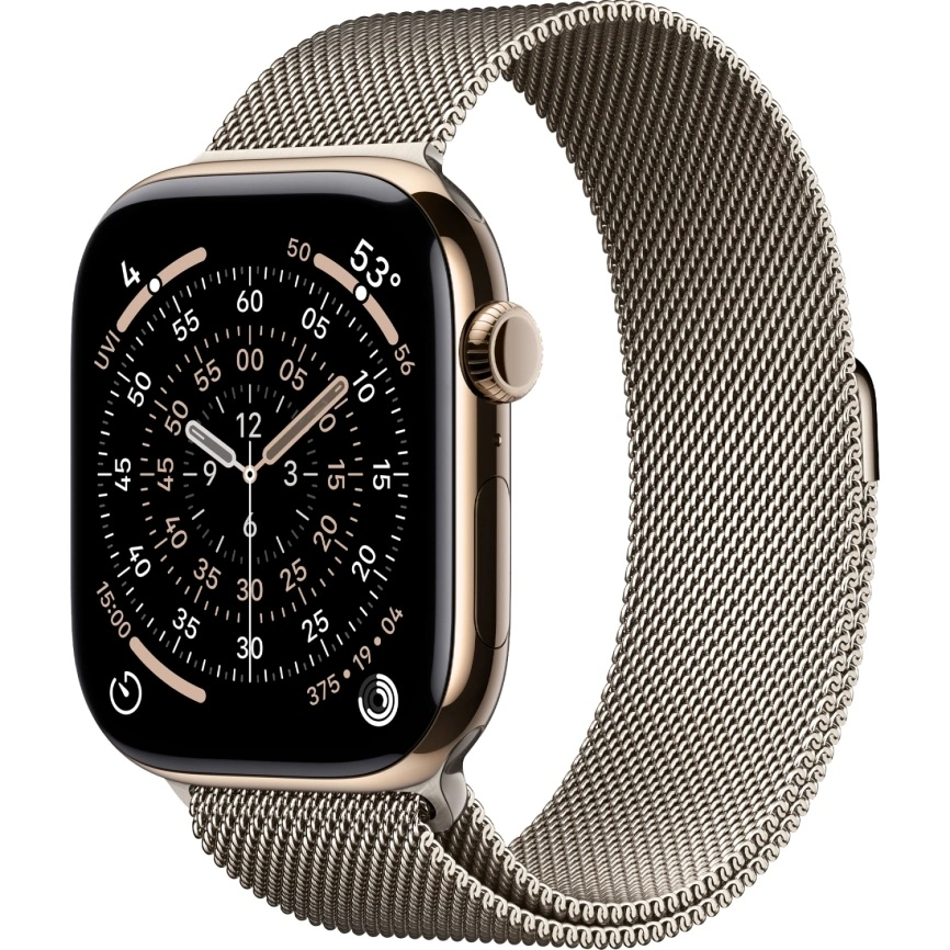 Смарт-часы Apple Watch Series 11 46mm Gold Titanium Case with Natural Milanese Loop M/L фото 1