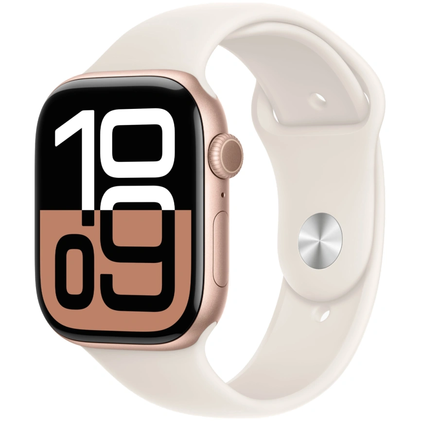 Смарт-часы Apple Watch Series 10 42mm Rose Gold Aluminum Case with Starlight Sport Band M/L фото 1