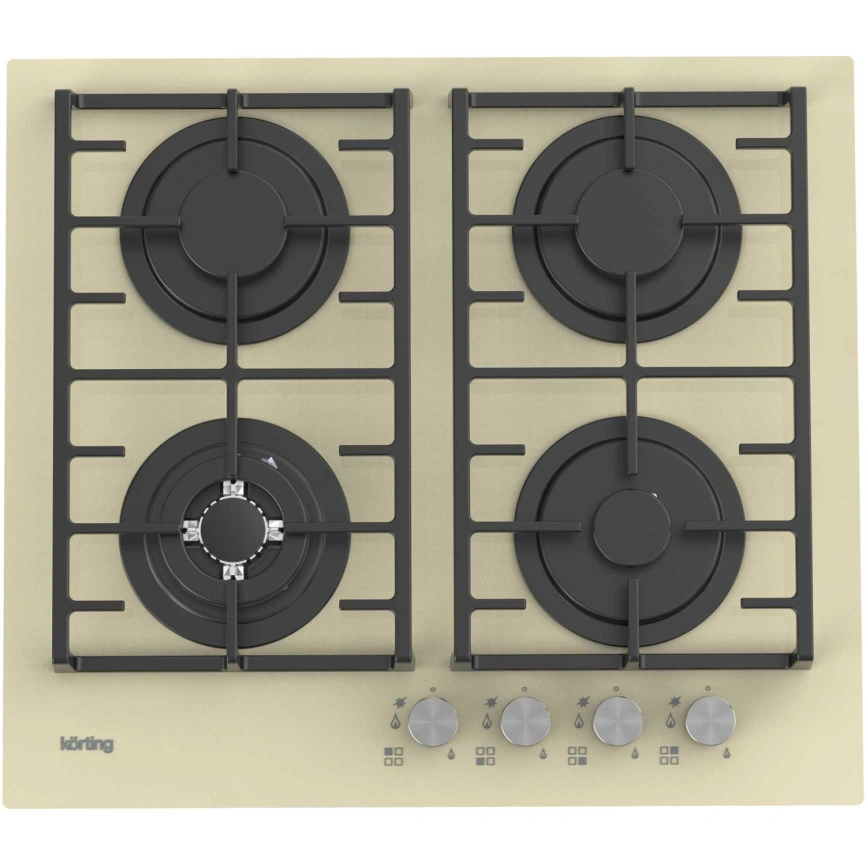 Газовая варочная панель Korting HGG 6825 CTB Beige фото 1