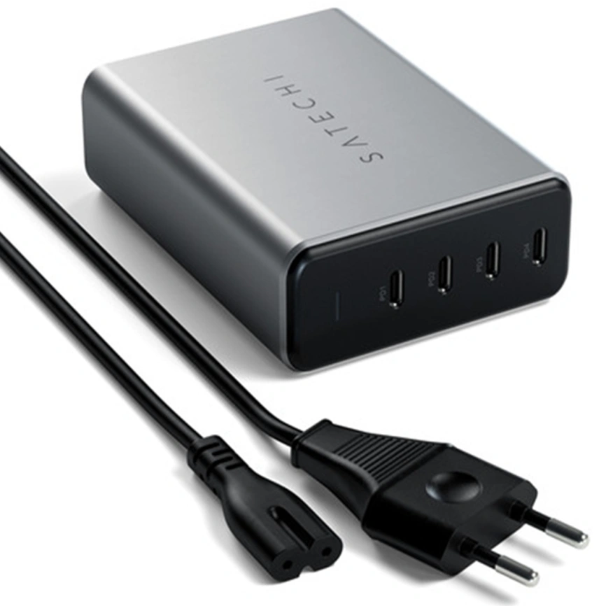 Сетевое зарядное устройство Satechi 165W USB-C 4-Port PD GaN Charger Space Gray фото 2