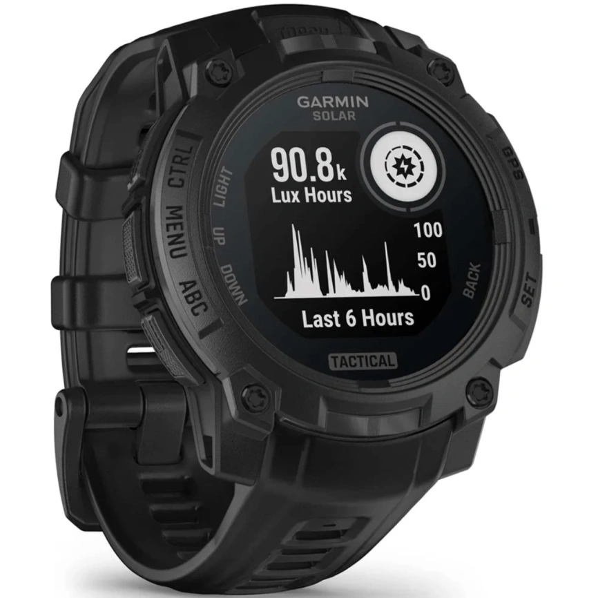 Смарт-часы Garmin Instinct 3 45mm Solar Tactical Edition Black with Black Band (010-02934-50) фото 3