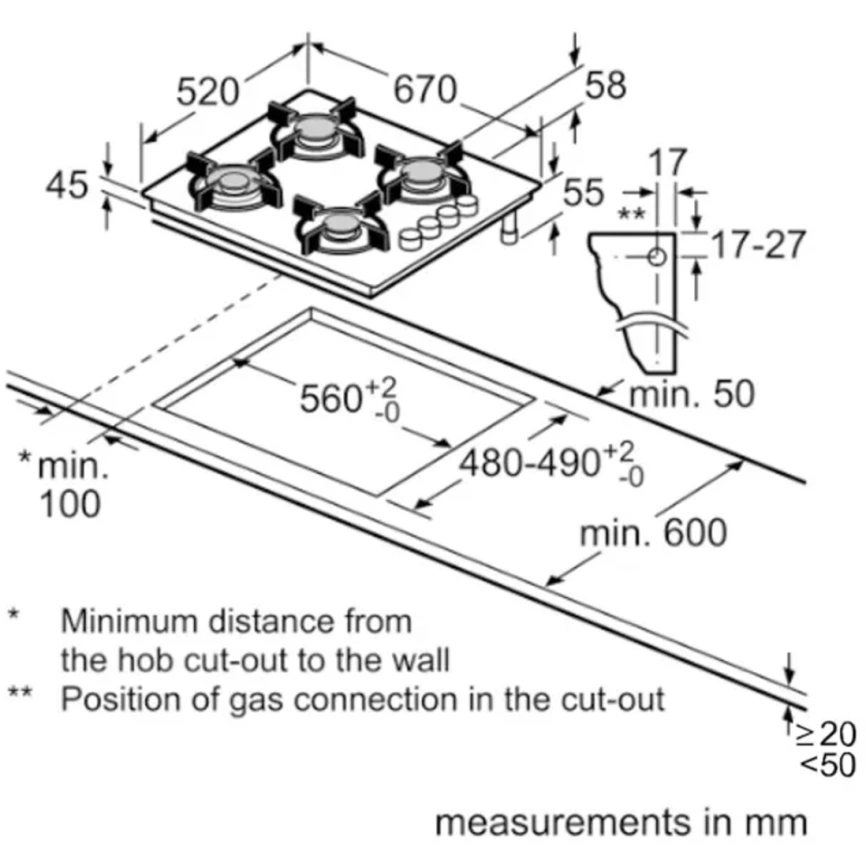 Газовая варочная панель Bosch Serie 4 POP7C2P30O White фото 2