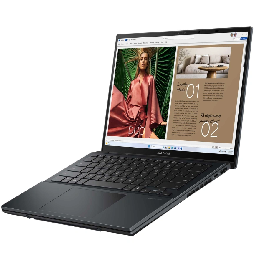 Ноутбук ASUS Zenbook Duo UX8406CA-QL211X 14 FHD OLED/ i9-285H Ultra/32GB/1TB SSD (90NB14X1-M00BD0) Inkwell Gray фото 3