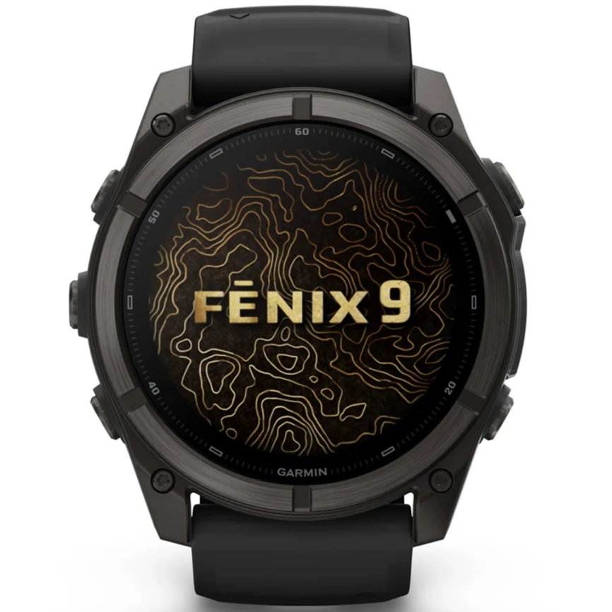 Смарт-часы Garmin Fenix 9 47mm Amoled (010-04762-11) Carbon Gray DLC Titanium with Black Silicone Band фото 7