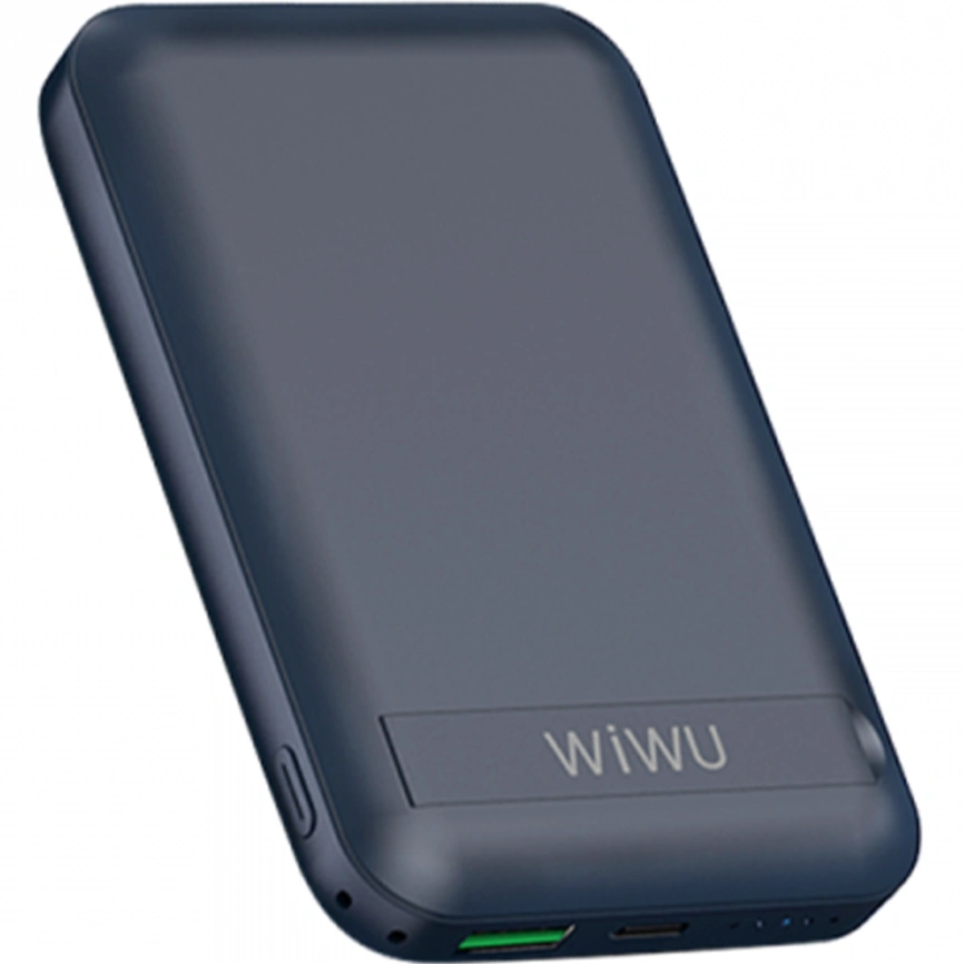 Внешний аккумулятор WiWU Snap Cube Magsafe Wireless Charge SC 10000 mAh Blue фото 3