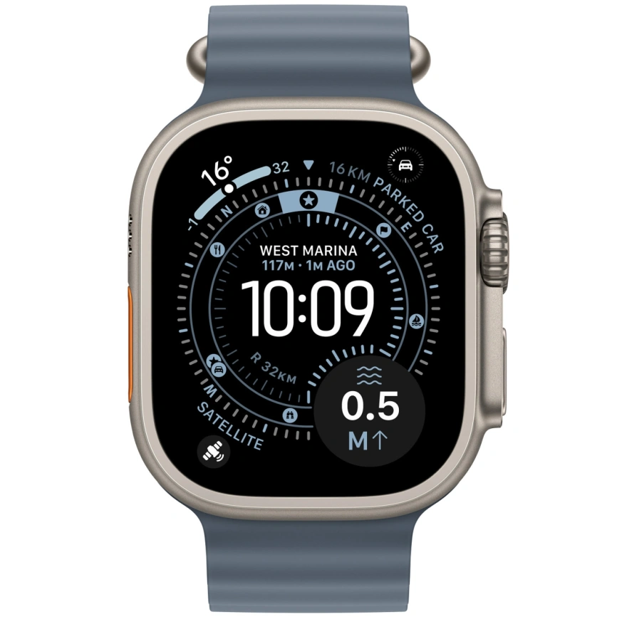 Ремешок Apple Watch Ultra 49mm Anchor Blue Ocean Band - Natural Titanium Finish (MGCC4FE/A) фото 3